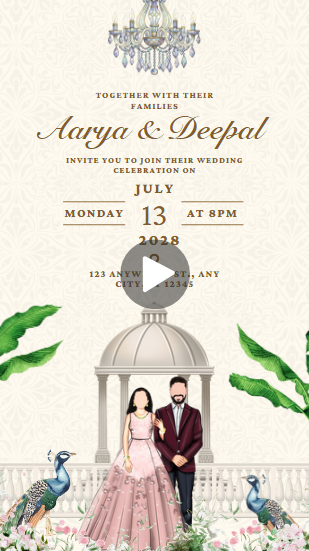 Aesthetic Traditional Animated Indian Wedding Invitation Video