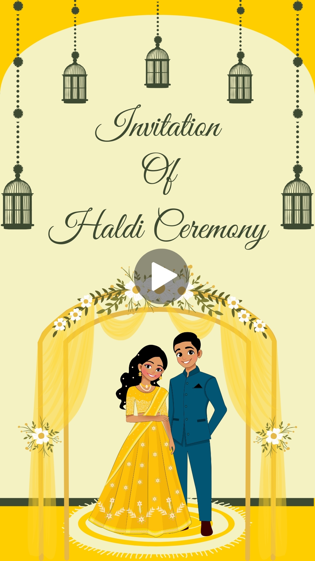 Couple Wedding Haldi Invitation Video Free
