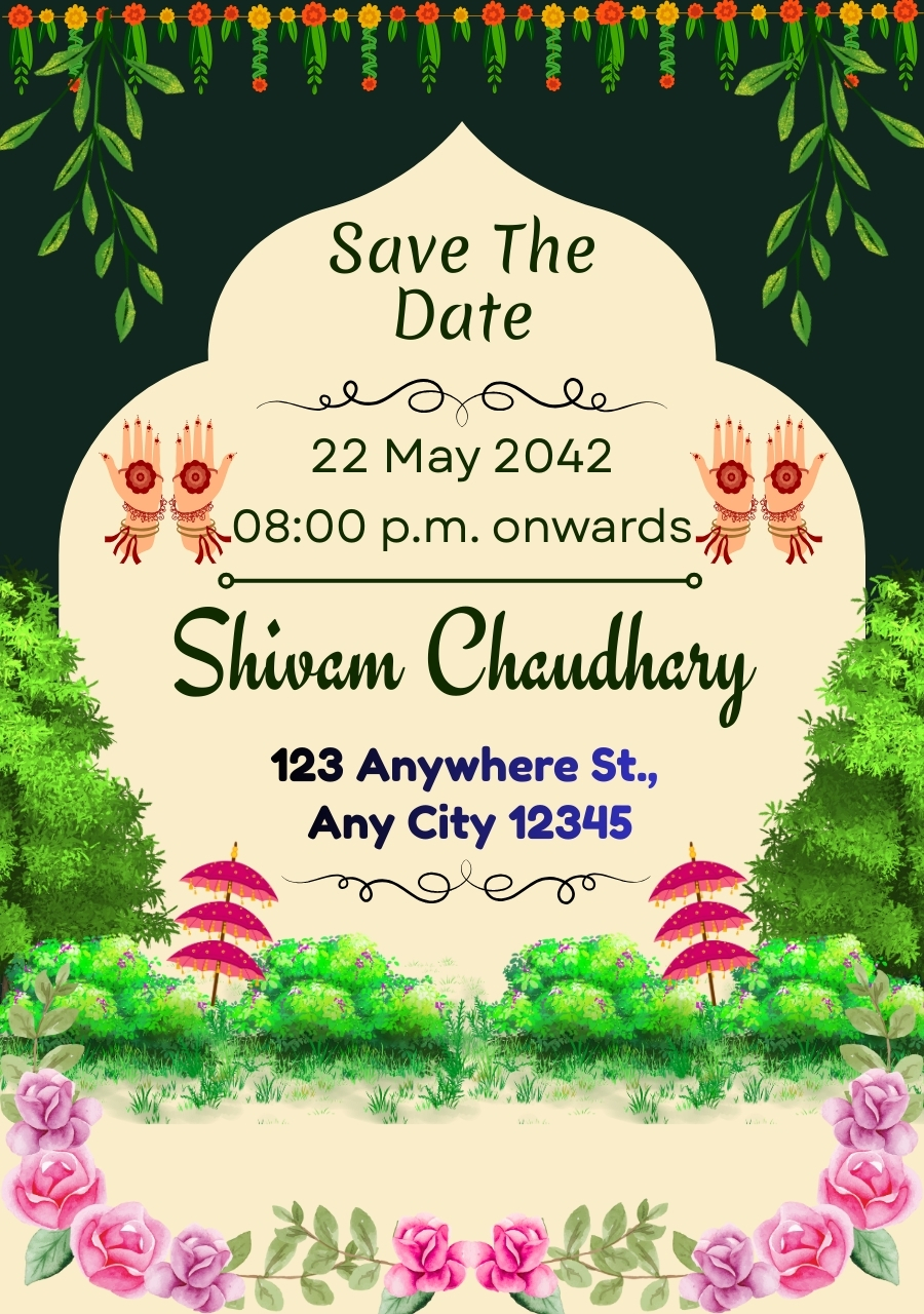 Free Online Wedding Mehndi Invitation Digital Cards