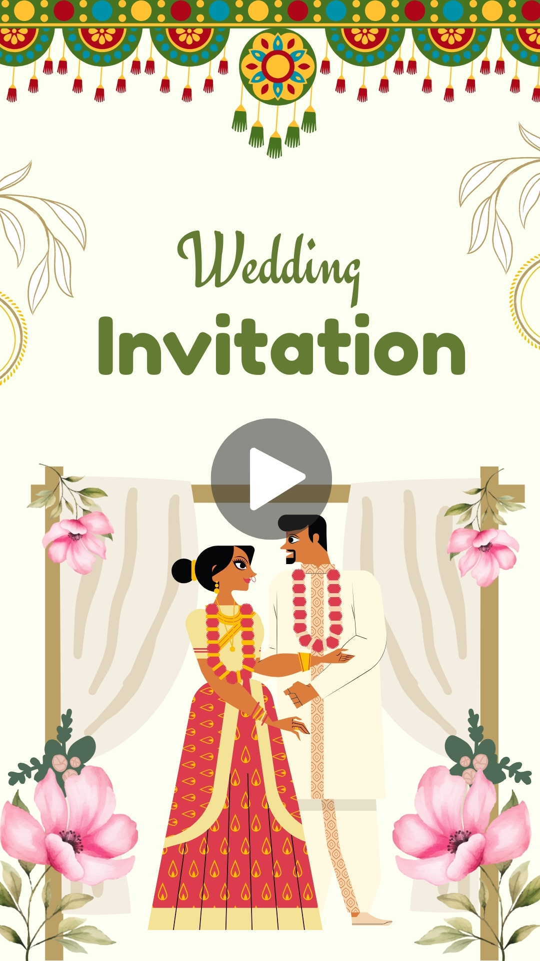 Green Decorative Wedding Invitation Mobile Video