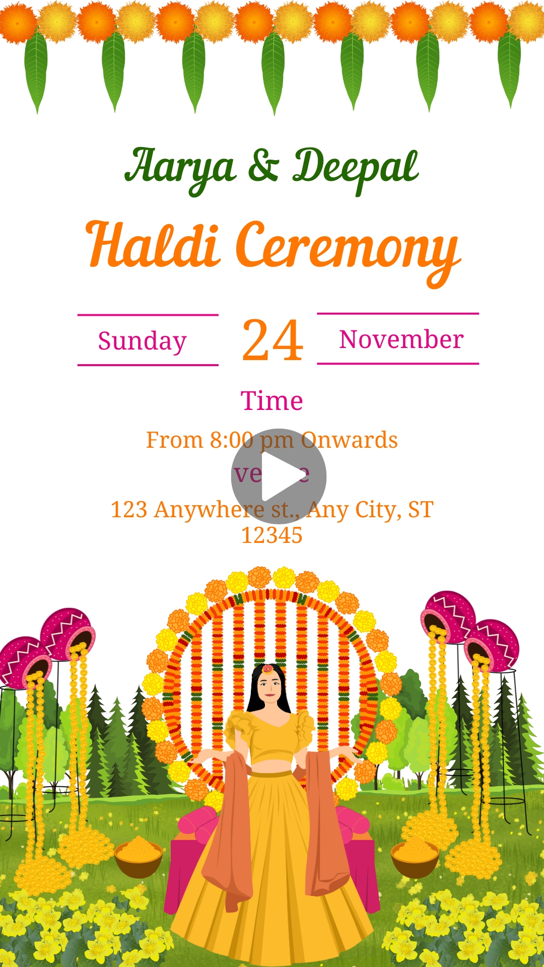 Haldi Ceremony Invitation Video Editing Free