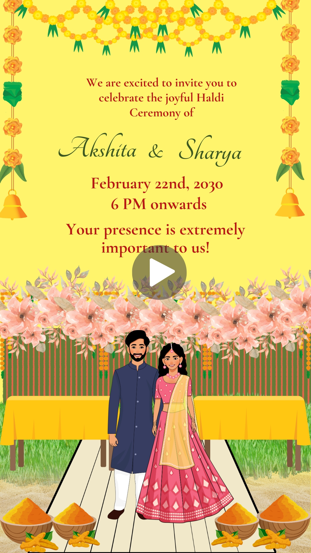 Haldi Invitation Video Editing Free