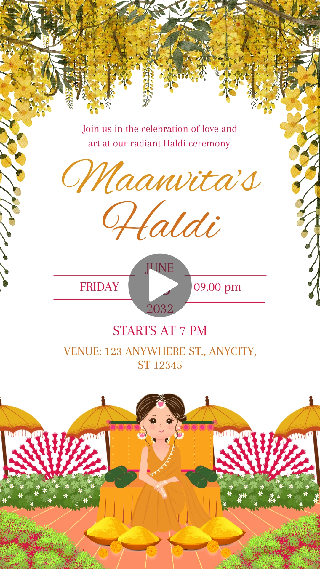 Indian Wedding Haldi Invitation Video 4K Editing