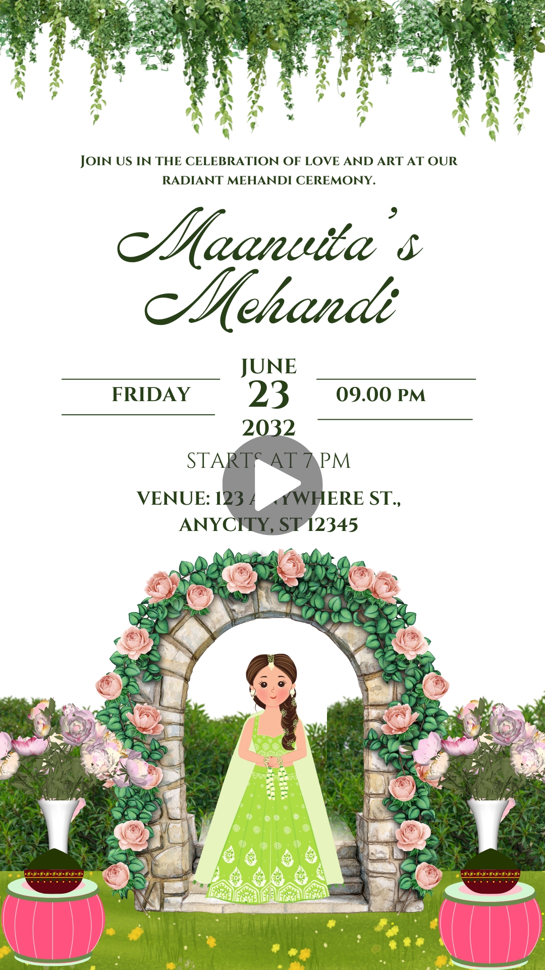Indian Wedding Mehndi Invitation Video Kaise Banaye Free Me