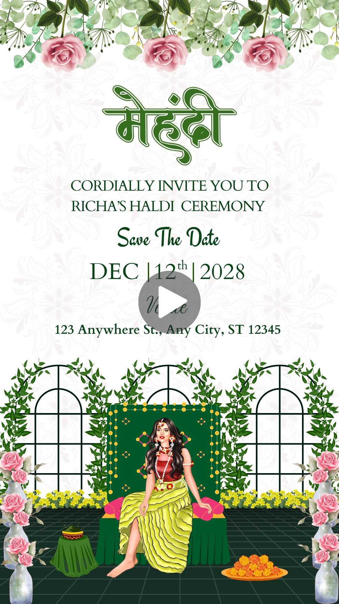 Mehendi Invitation Video Template Free Editing 2026