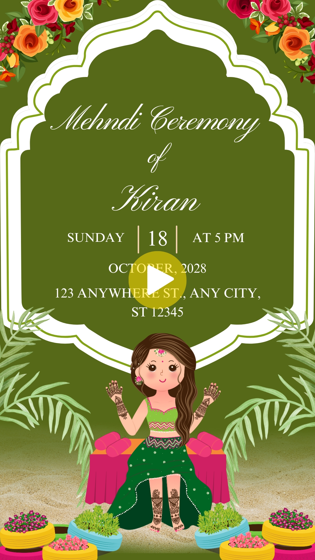 Mehndi Ceremony Wedding Invitation Video Editing Free