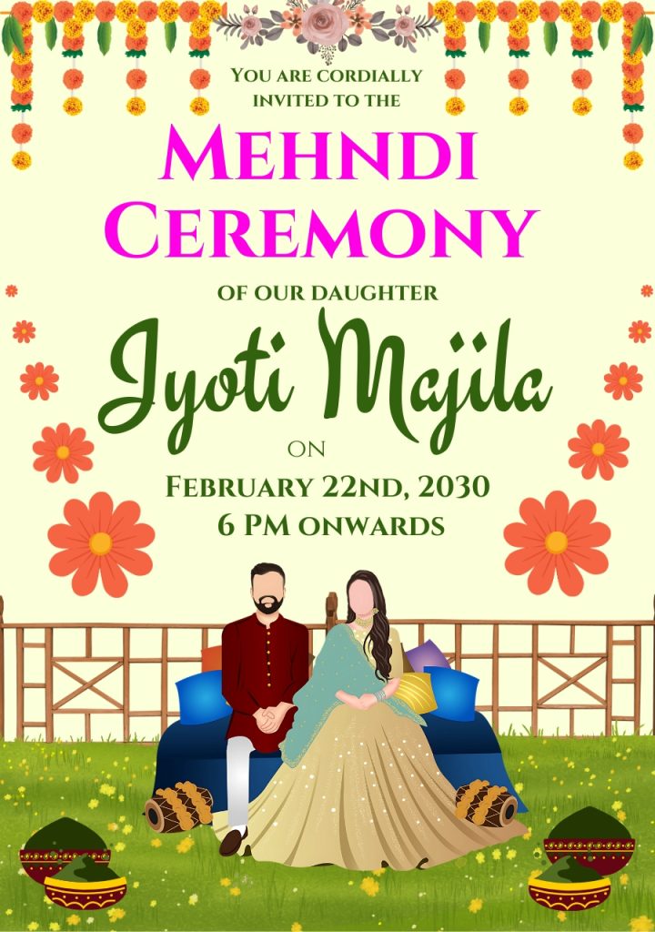 Mehndi Invitation Digital Cards Free Templates