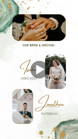 Olive Green Floral Wedding Invitation Mobile Video