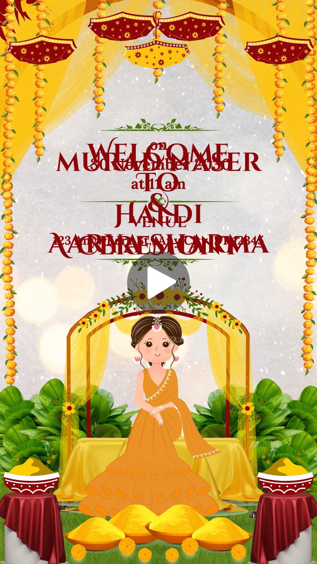 Online Haldi Ceremony Invitation Video Maker