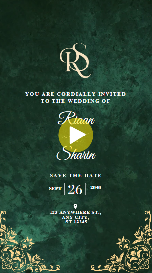 Red and Gold Traditional Animated Indian Wedding Invitation Video