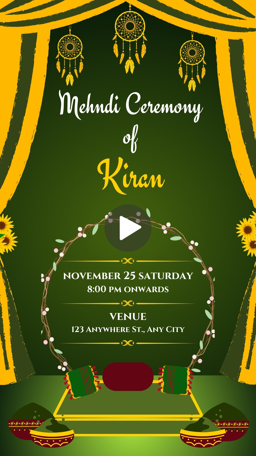 Traditional Indian Wedding Mehndi Ceremony Instagram Reel Video