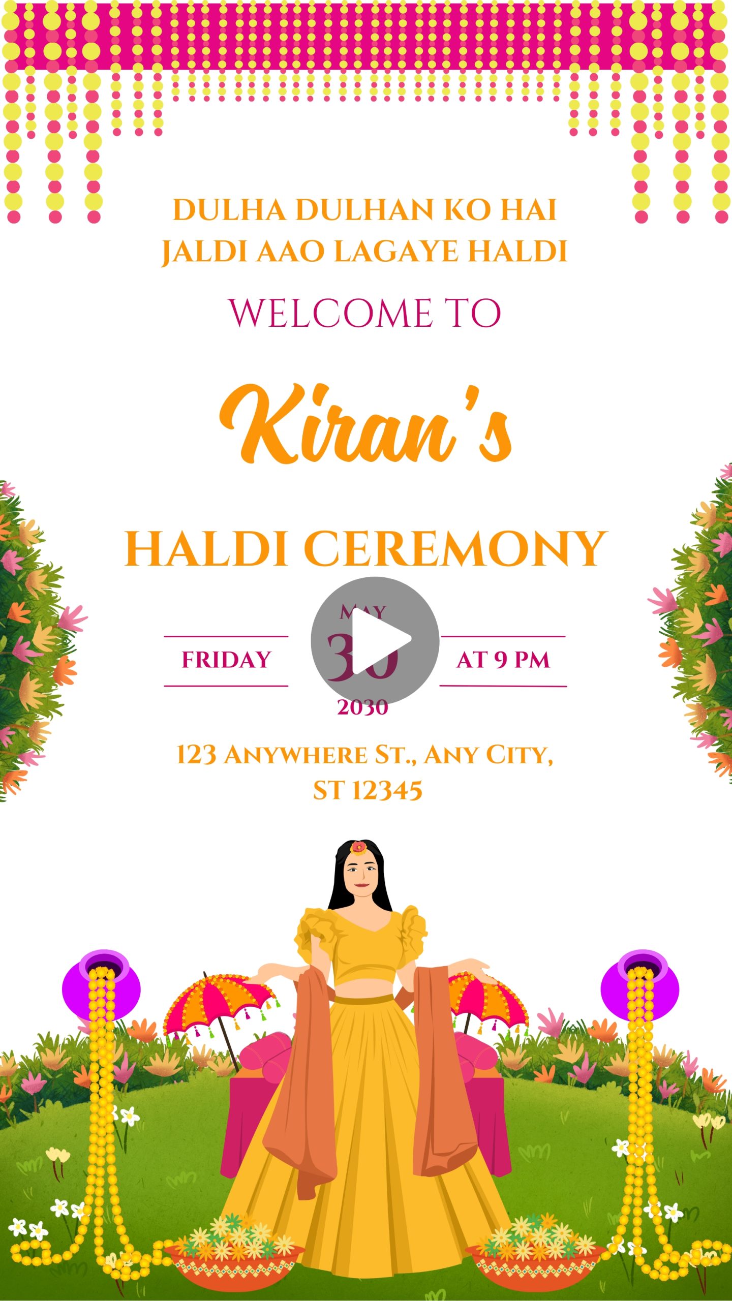 Wedding Haldi Ceremony Invitation Video Free Template New
