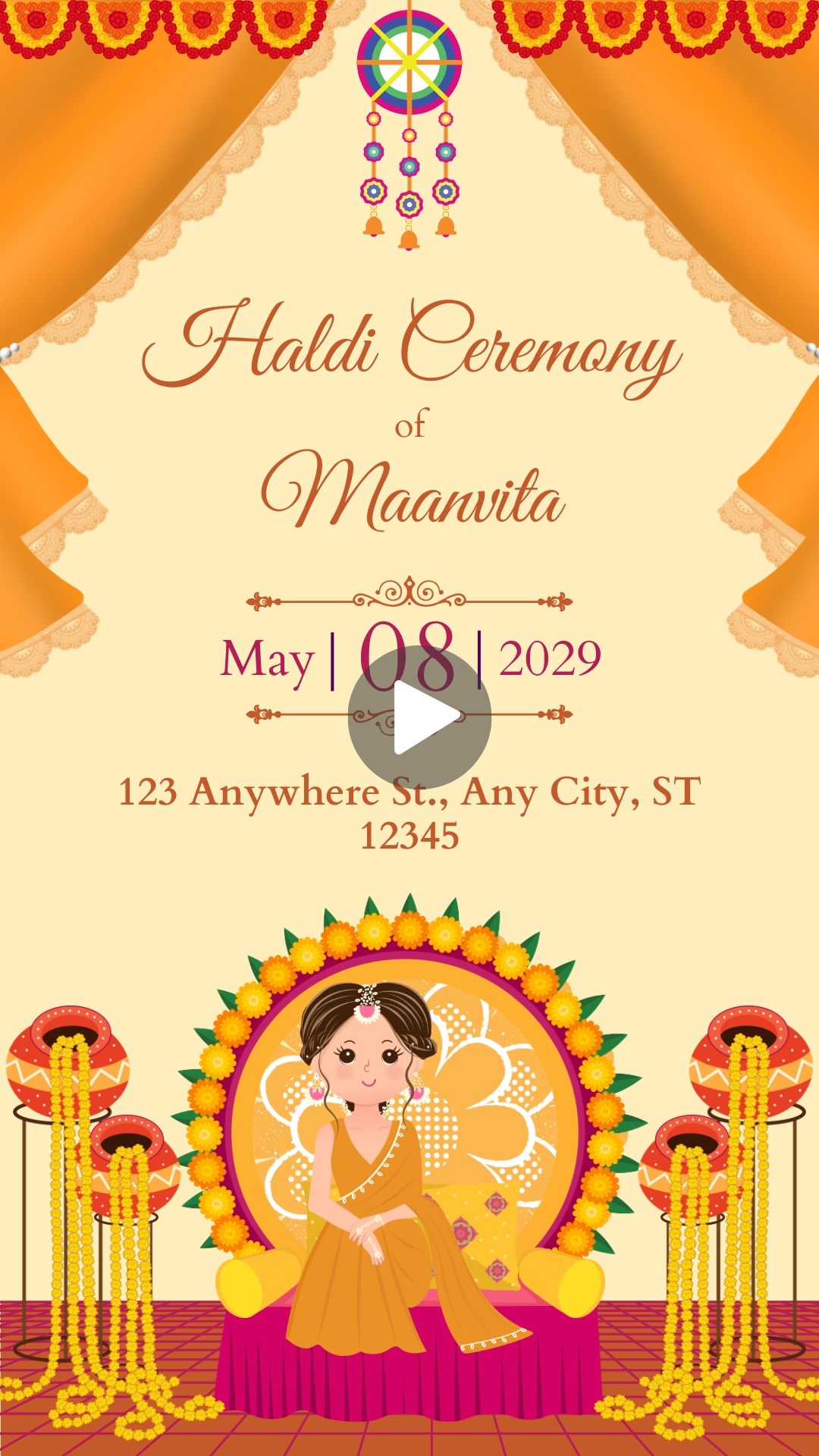 Wedding Haldi Ceremony Invitation Video Free Template