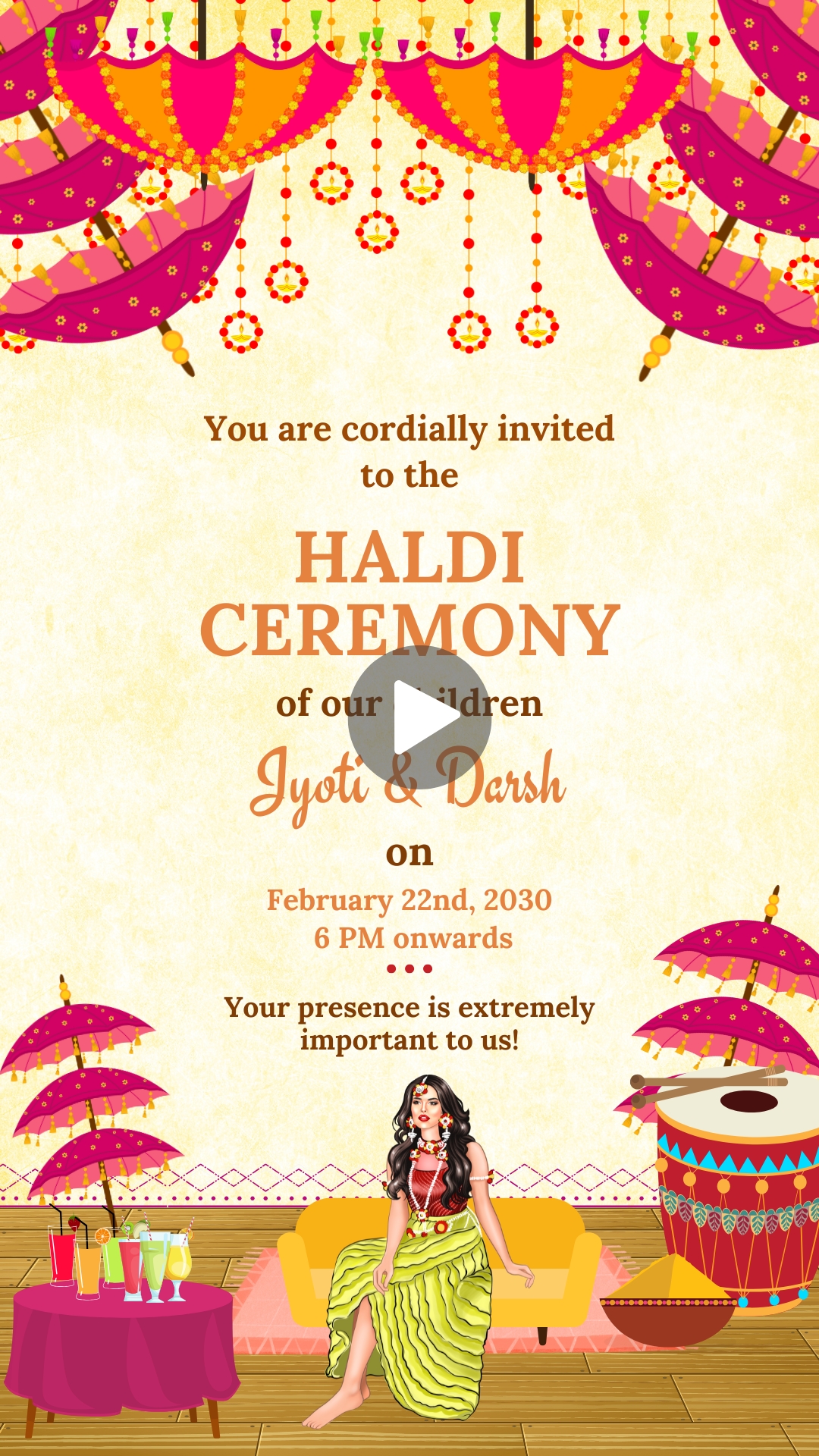 Wedding Haldi Invitation Video Template Editing Free