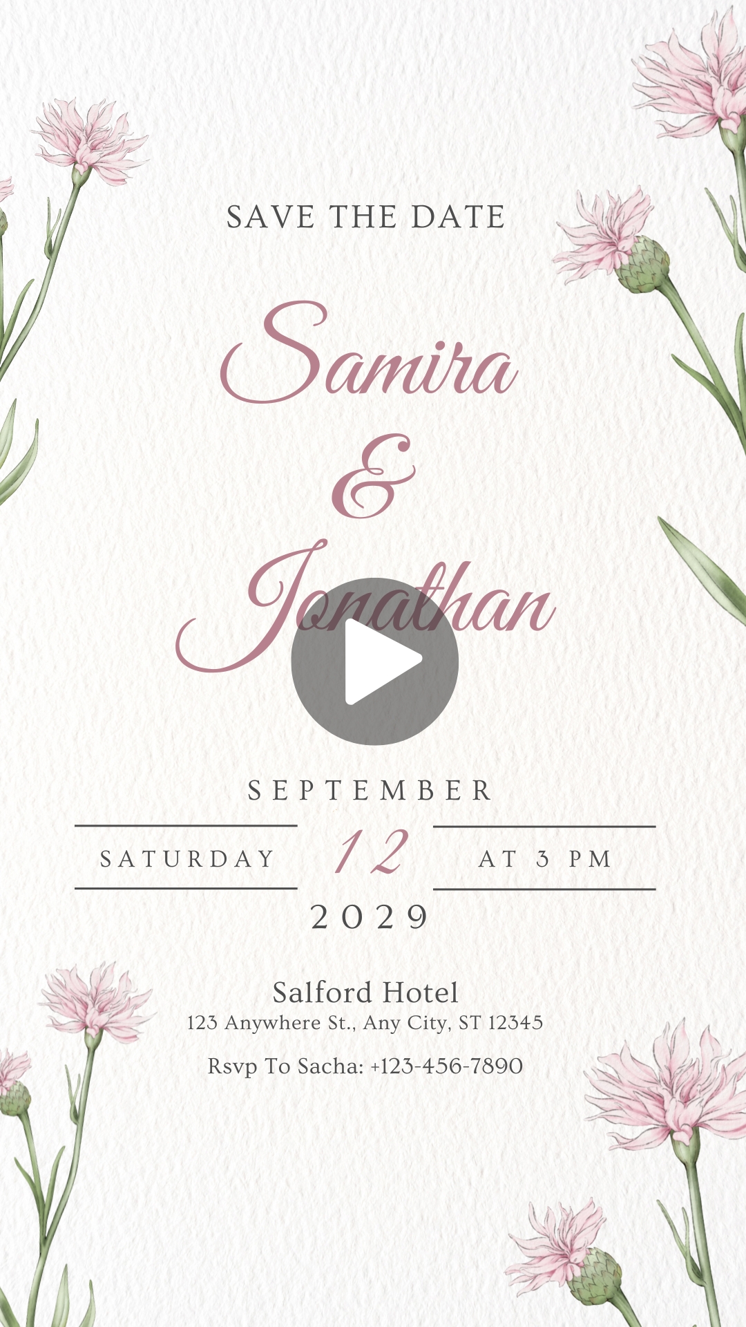 Wedding Invitation Video with Instagram Story Templates