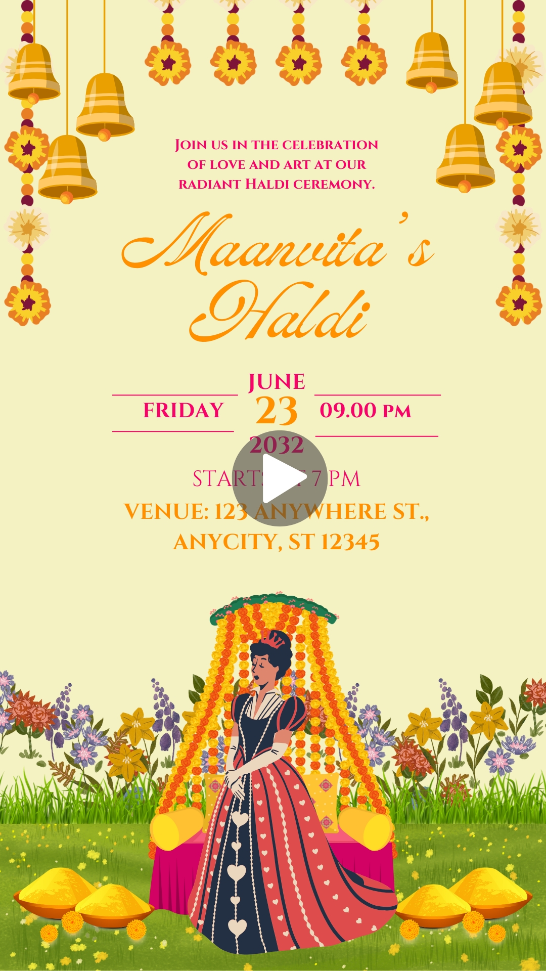 wedding haldi card invitation video online free