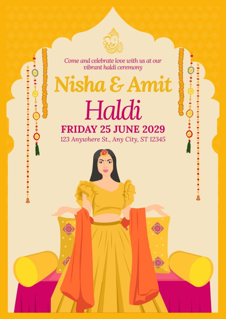 Haldi Invitation Card, Poster & Templates