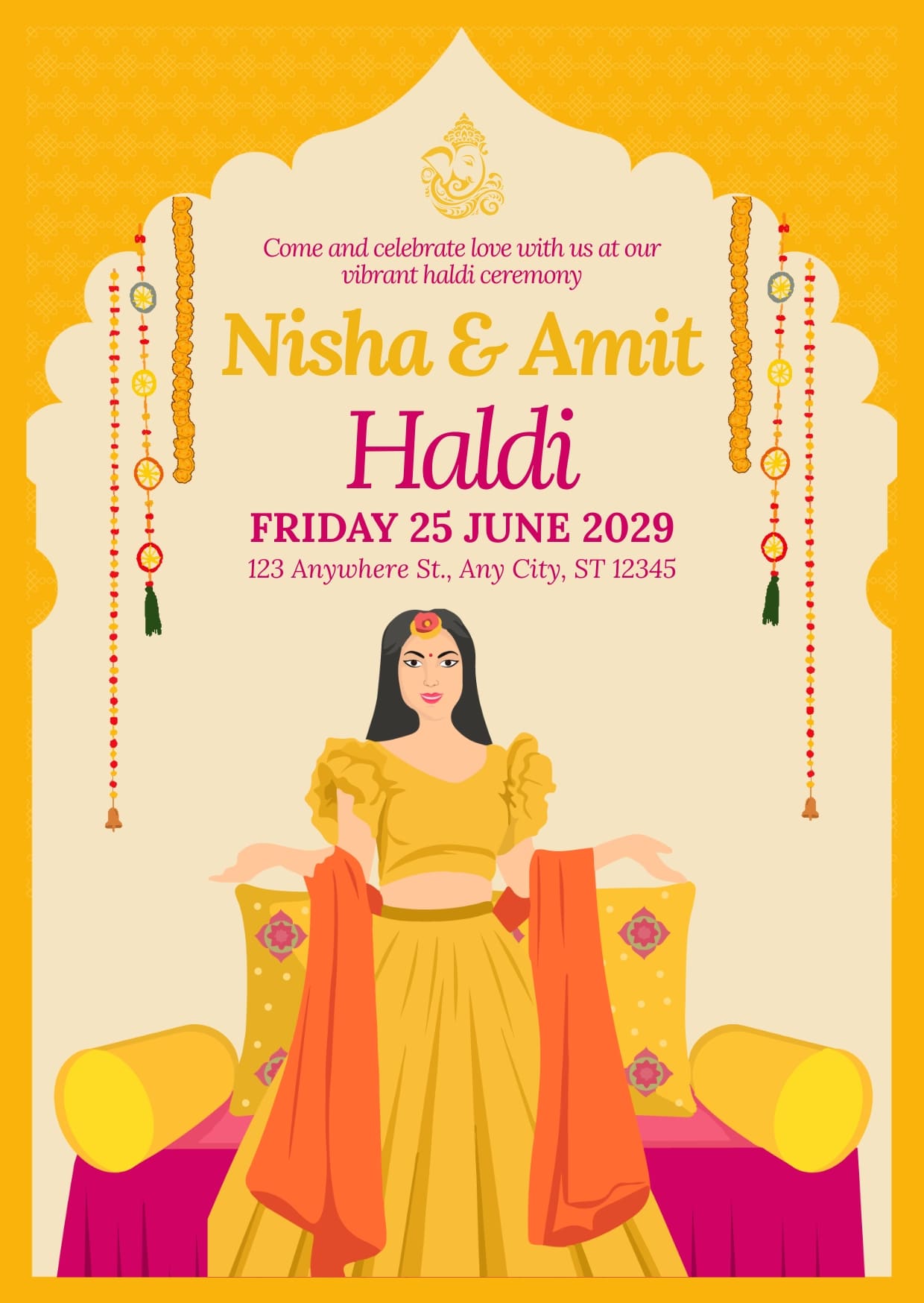 Haldi Invitation Card, Poster & Templates