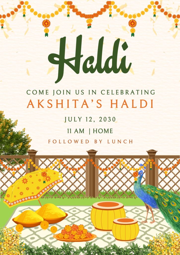 Haldi Wedding Invitation Digital Card, Poster & Templates