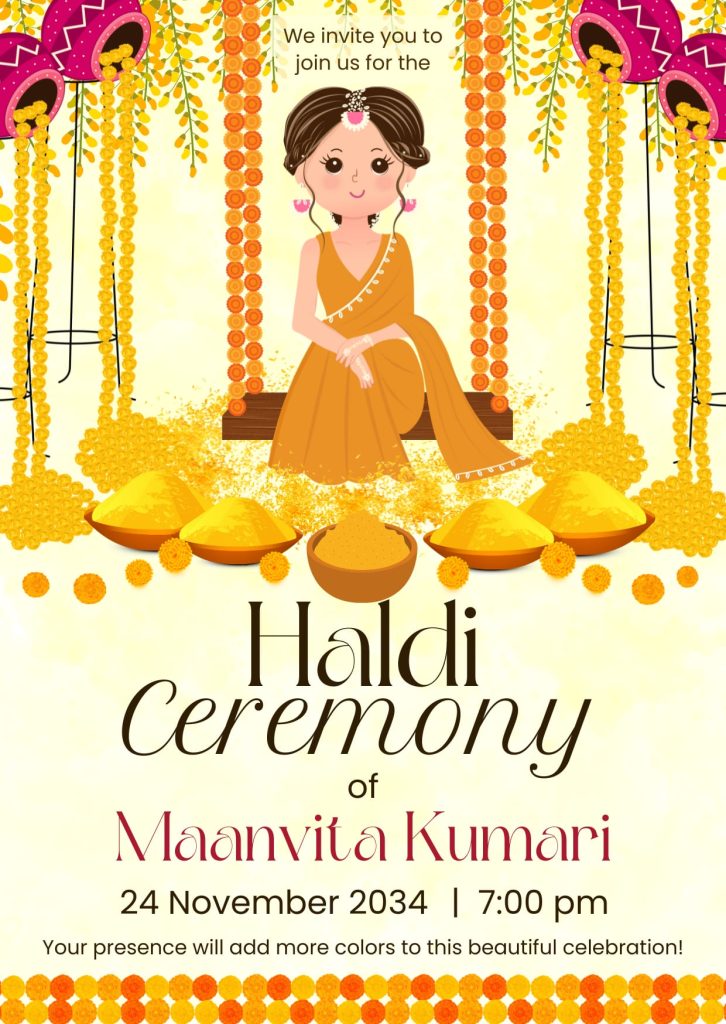 Wedding Haldi Digital Card &Templates