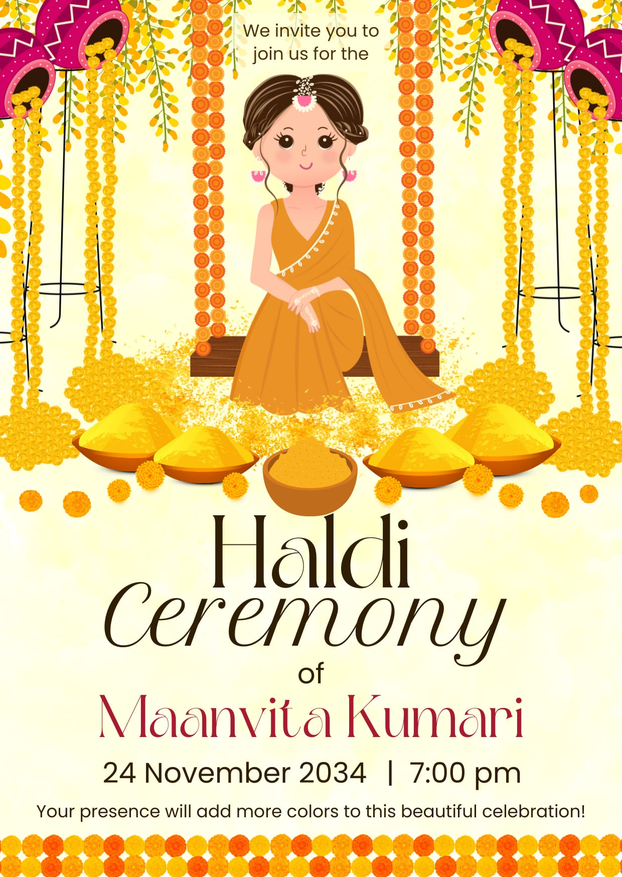 Wedding Haldi Digital Card &Templates
